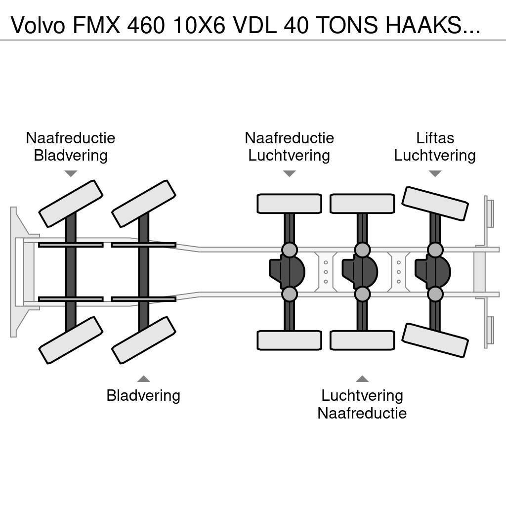 Volvo FMX 460 10X6 VDL 40 TONS HAAKSYSTEEM / KEURING 202 Sunkvežimiai su keliamuoju kabliu