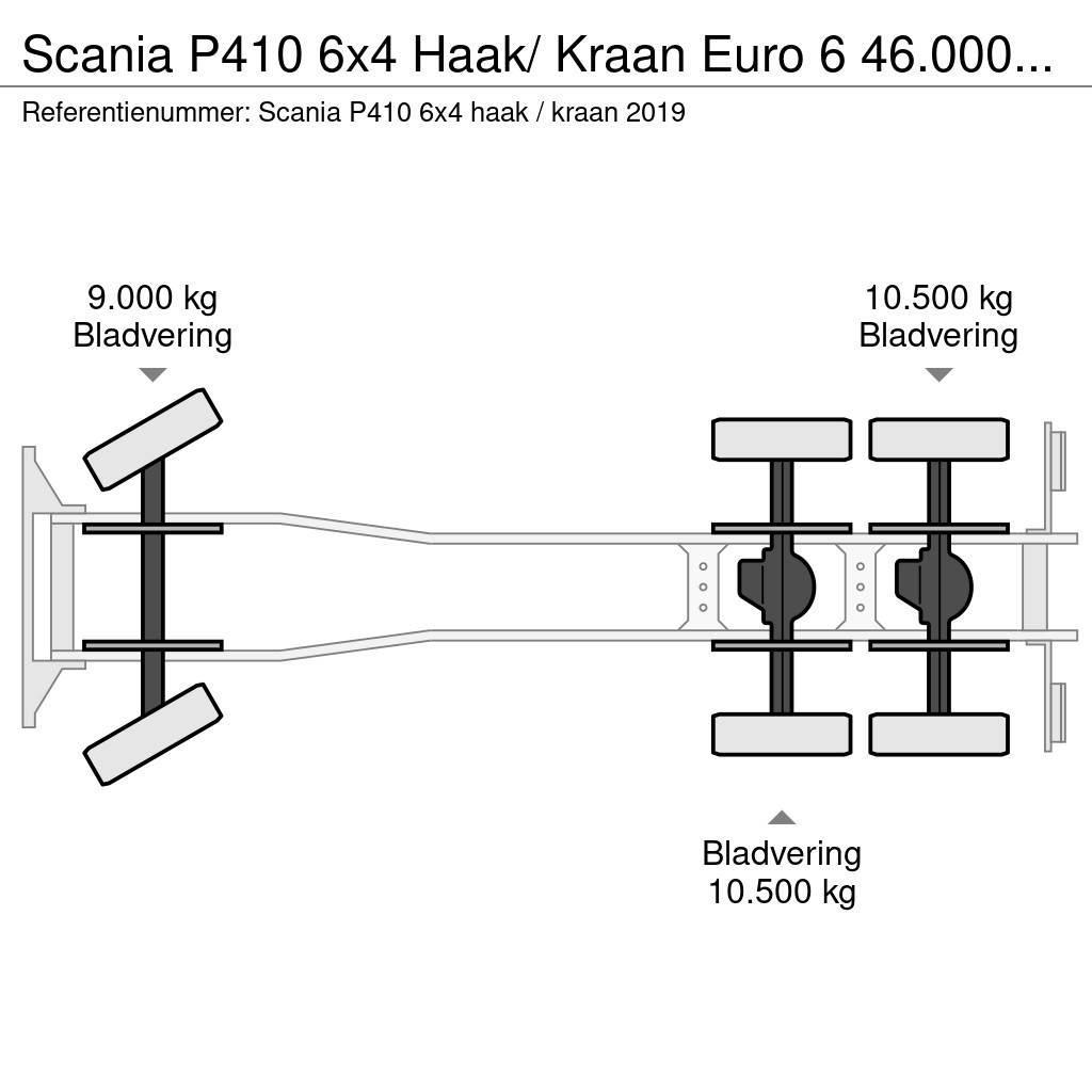 Scania P410 6x4 Haak/ Kraan Euro 6 46.000km ! Retarder Sunkvežimiai su keliamuoju kabliu
