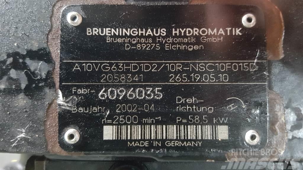 Brueninghaus Hydromatik A10VG63HD1D2/10R - Drive pump/Fahrpumpe/Rijpomp Hidraulikos įrenginiai