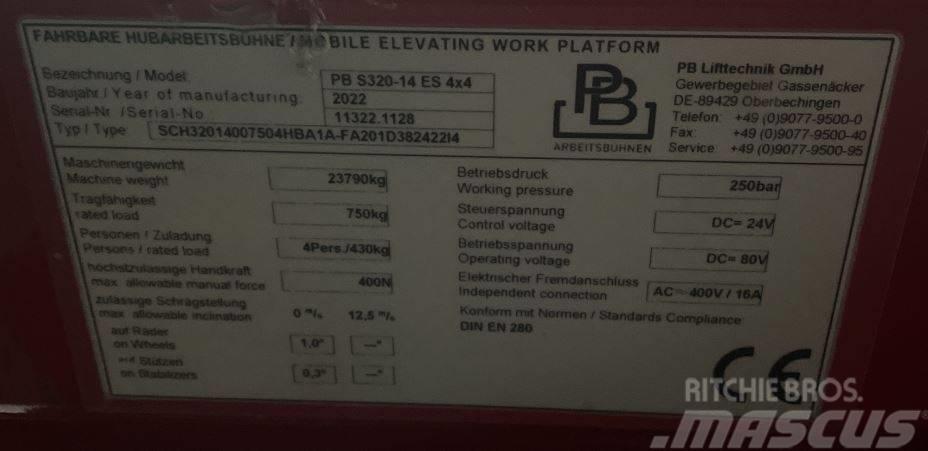 PB S320-14 4x4, high rack lift, 32m,like Holland Lift Žirkliniai keltuvai