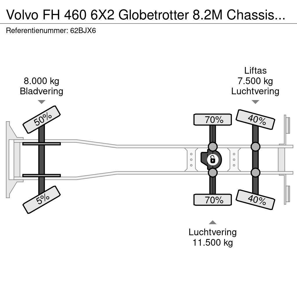 Volvo FH 460 6X2 Globetrotter 8.2M Chassis Xenon NL Truc Važiuoklė su kabina