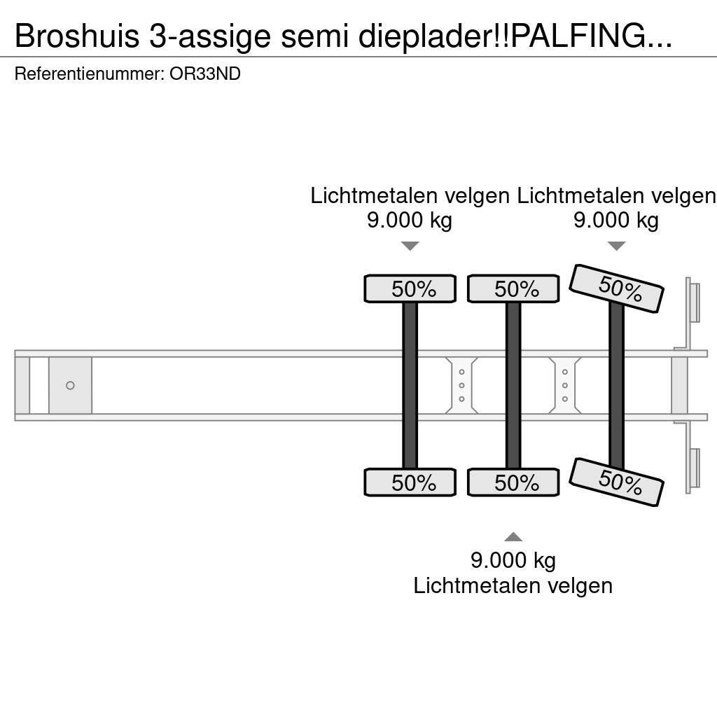 Broshuis 3-assige semi dieplader!!PALFINGER CRANE/RADIO REM Žemo iškrovimo puspriekabės