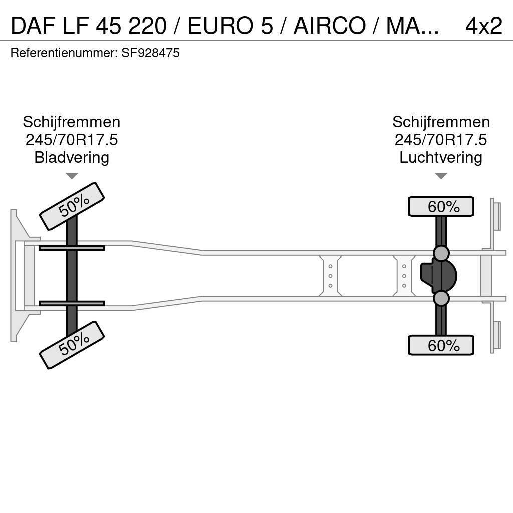 DAF LF 45 220 / EURO 5 / AIRCO / MANUEL / DHOLLANDIA 2 Priekabos su tentu
