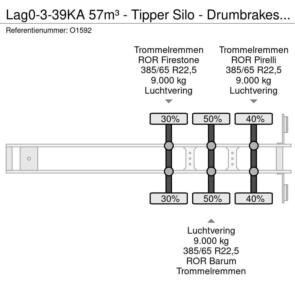 LAG 0-3-39KA 57m³ - Tipper Silo - Drumbrakes - Refurbi Cisternos puspriekabės