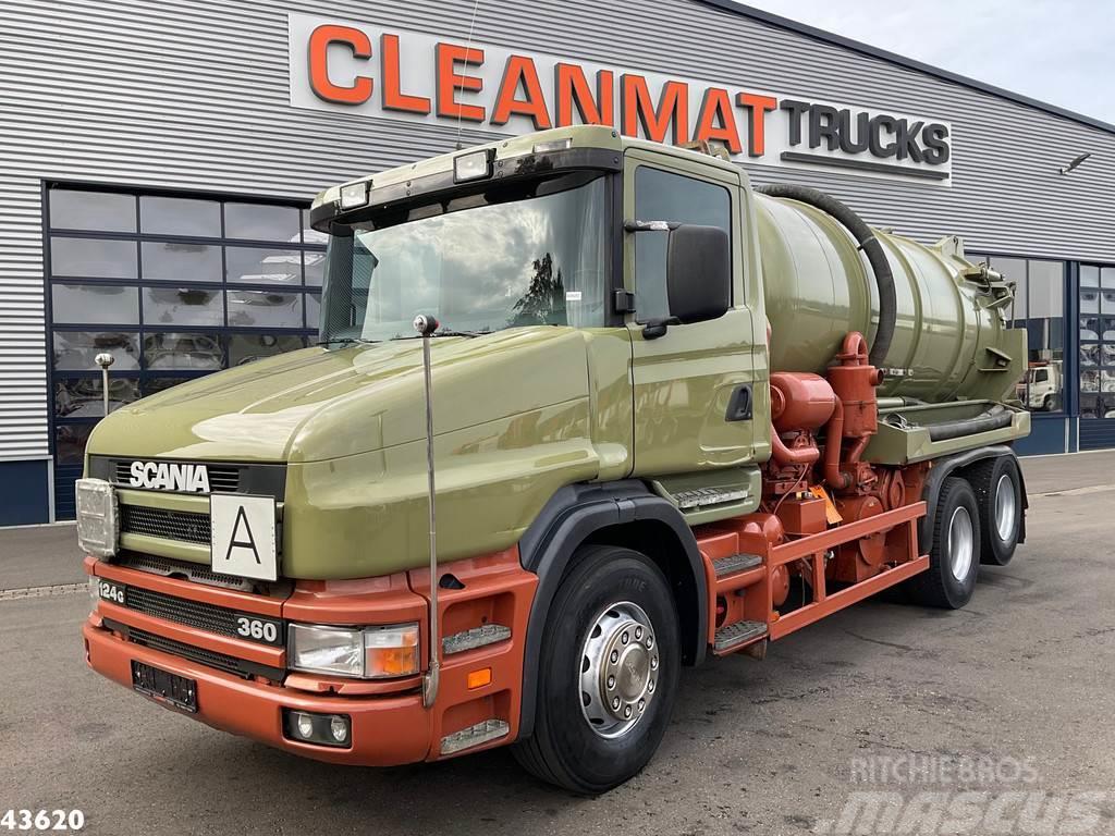 Scania T 124 Euro 2 Manual Assmann Saug aufbau 13m³ Kombinuotos paskirties / vakuuminiai sunkvežimiai