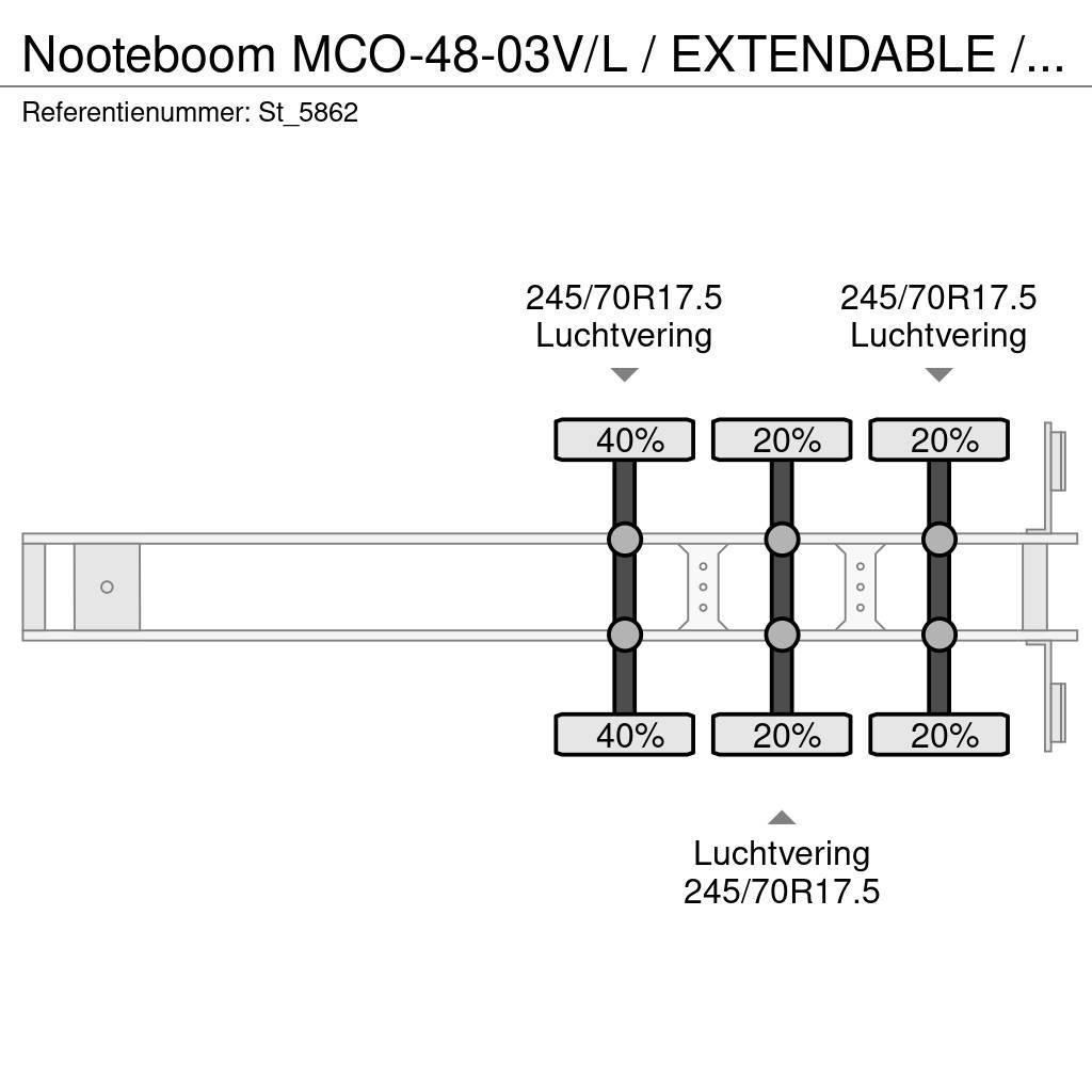 Nooteboom MCO-48-03V/L / EXTENDABLE / 3X STEERING AXLE / REM Žemo iškrovimo puspriekabės