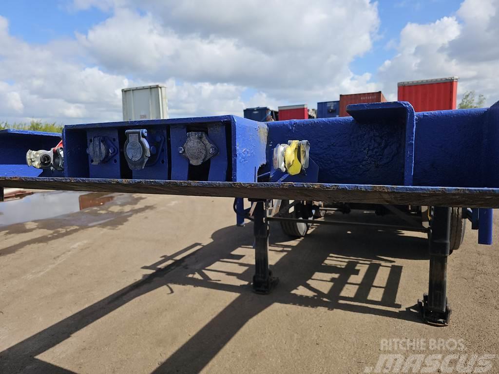 Renders 2 axle 20 ft container chassis steel springs bpw d Konteinerių puspriekabės