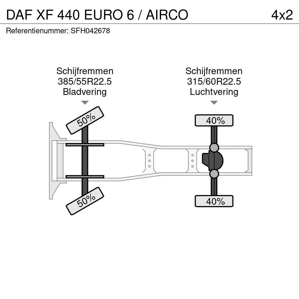 DAF XF 440 EURO 6 / AIRCO Naudoti vilkikai