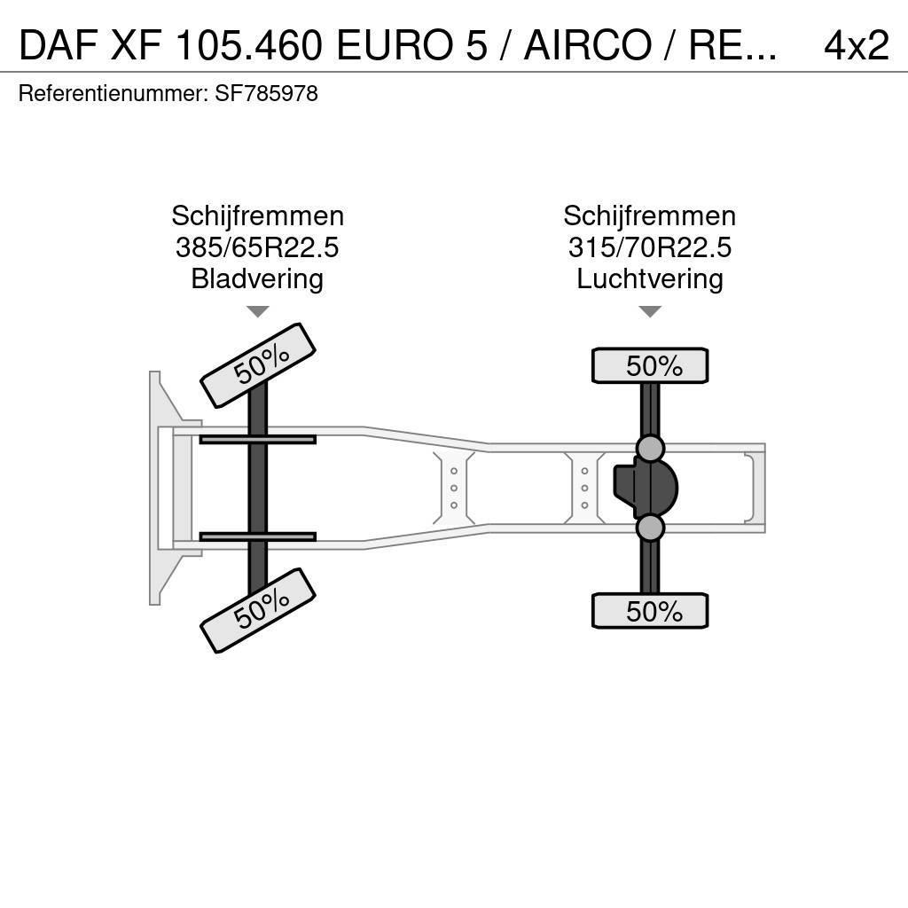 DAF XF 105.460 EURO 5 / AIRCO / RETARDER Naudoti vilkikai