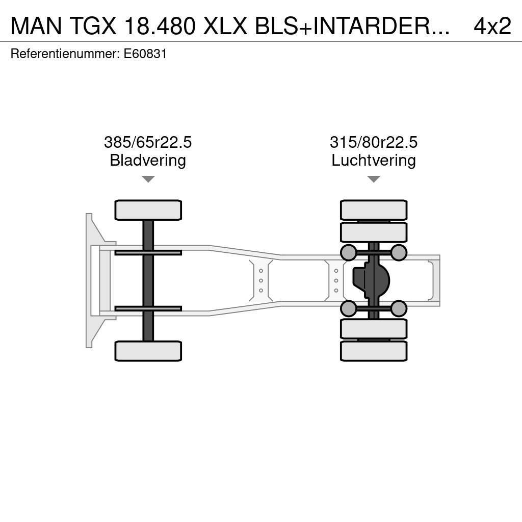 MAN TGX 18.480 XLX BLS+INTARDER+HYDR.+E6 Naudoti vilkikai