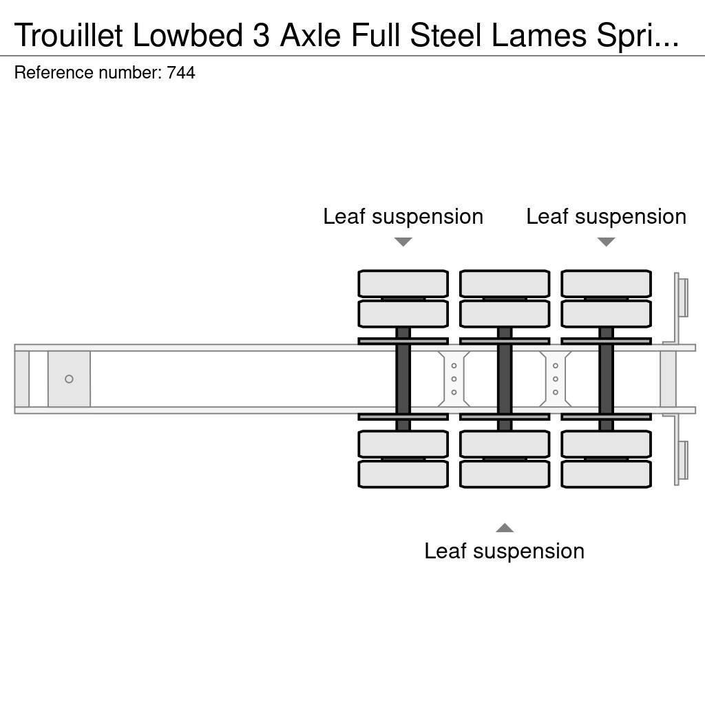Trouillet Lowbed 3 Axle Full Steel Lames Spring Suspension 1 Žemo iškrovimo puspriekabės