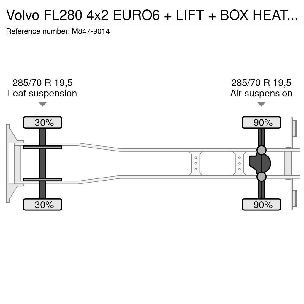 Volvo FL280 4x2 EURO6 + LIFT + BOX HEATING Sunkvežimiai su dengtu kėbulu