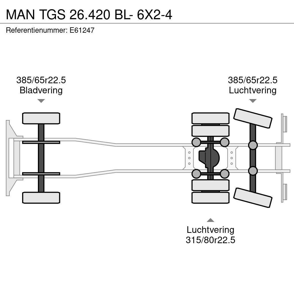 MAN TGS 26.420 BL- 6X2-4 Konteinerių nuožulnaus pakėlimo ant platformos krautuvai
