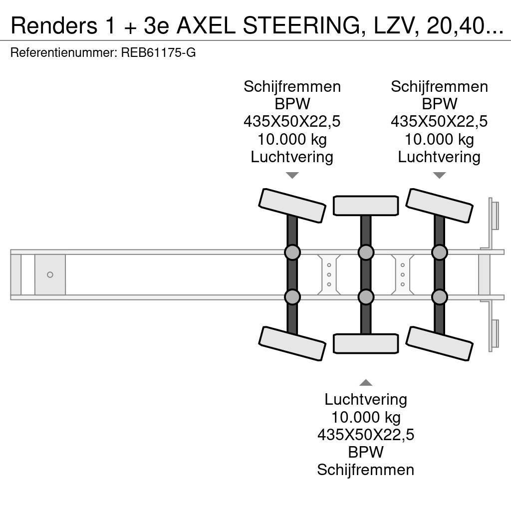 Renders 1 + 3e AXEL STEERING, LZV, 20,40,45 FT Konteinerių puspriekabės