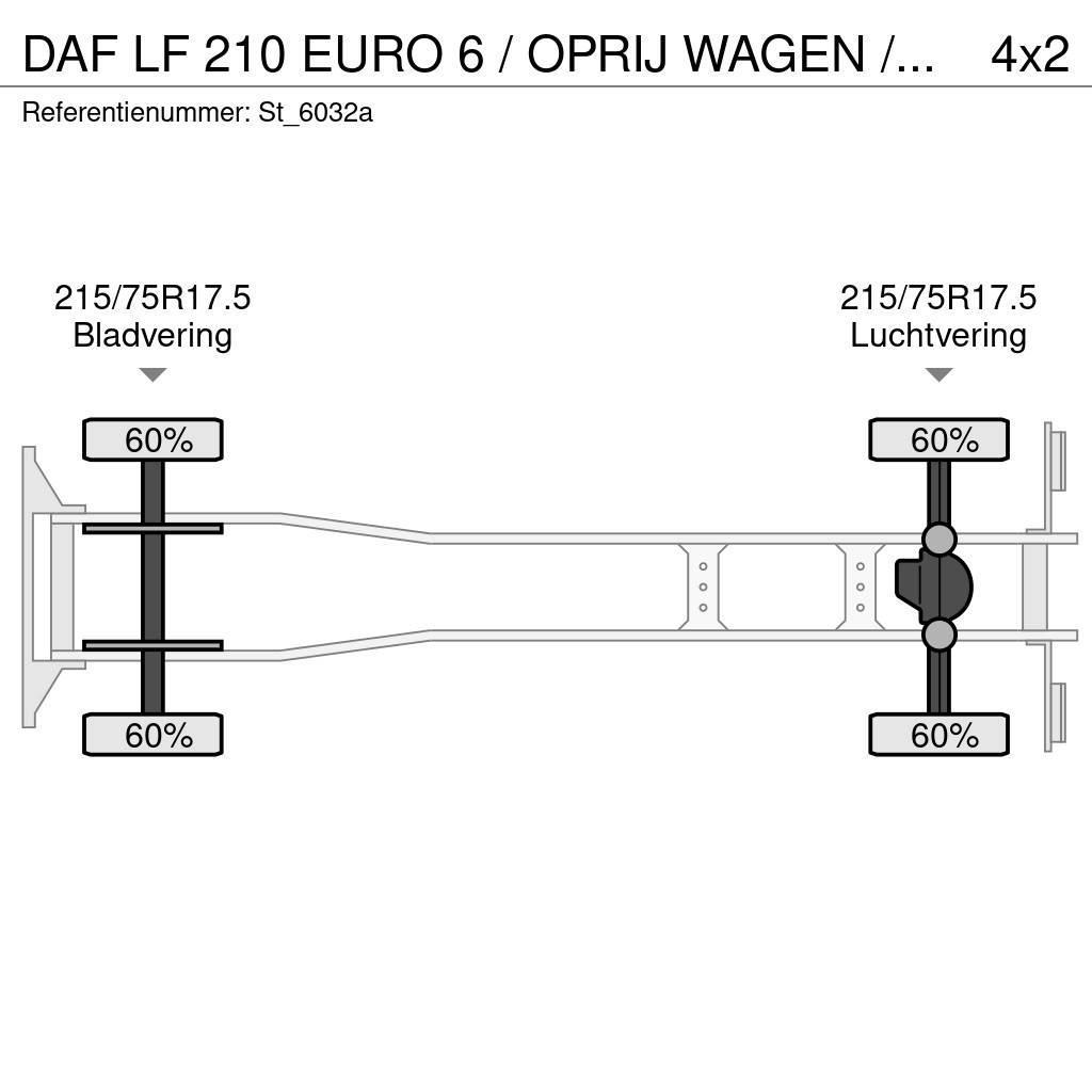 DAF LF 210 EURO 6 / OPRIJ WAGEN / MACHINE TRANSPORT Autovežiai