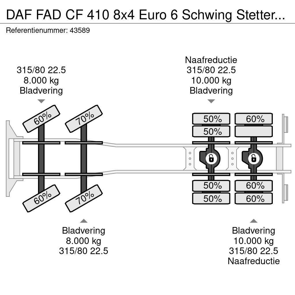 DAF FAD CF 410 8x4 Euro 6 Schwing Stetter 9m³ Just 162 Betonvežiai