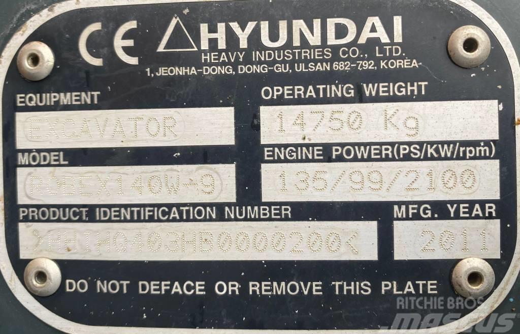 Hyundai Robex 140 W-9 Ratiniai ekskavatoriai