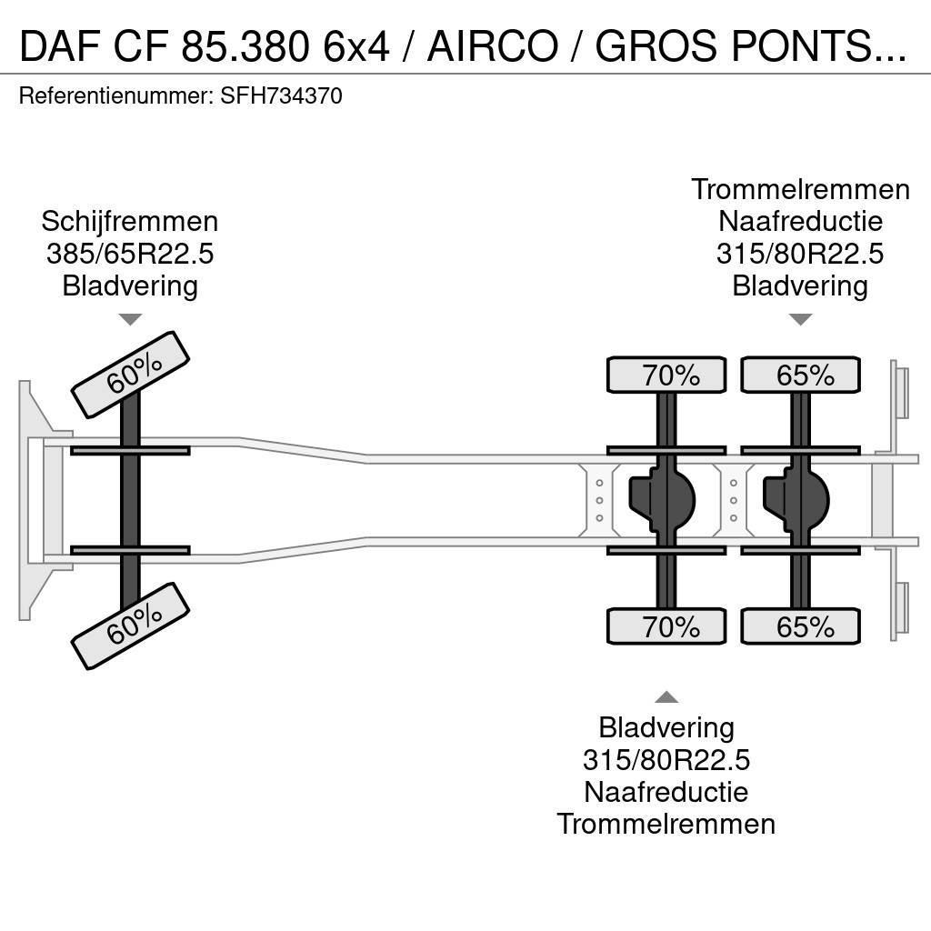 DAF CF 85.380 6x4 / AIRCO / GROS PONTS - BIG AXLES / L Savivarčių priekabų vilkikai