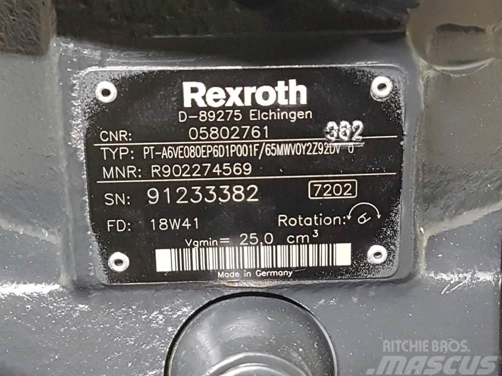Bomag 05802761-Rexroth A6VE080EP-Drive motor/Fahrmotor Hidraulikos įrenginiai