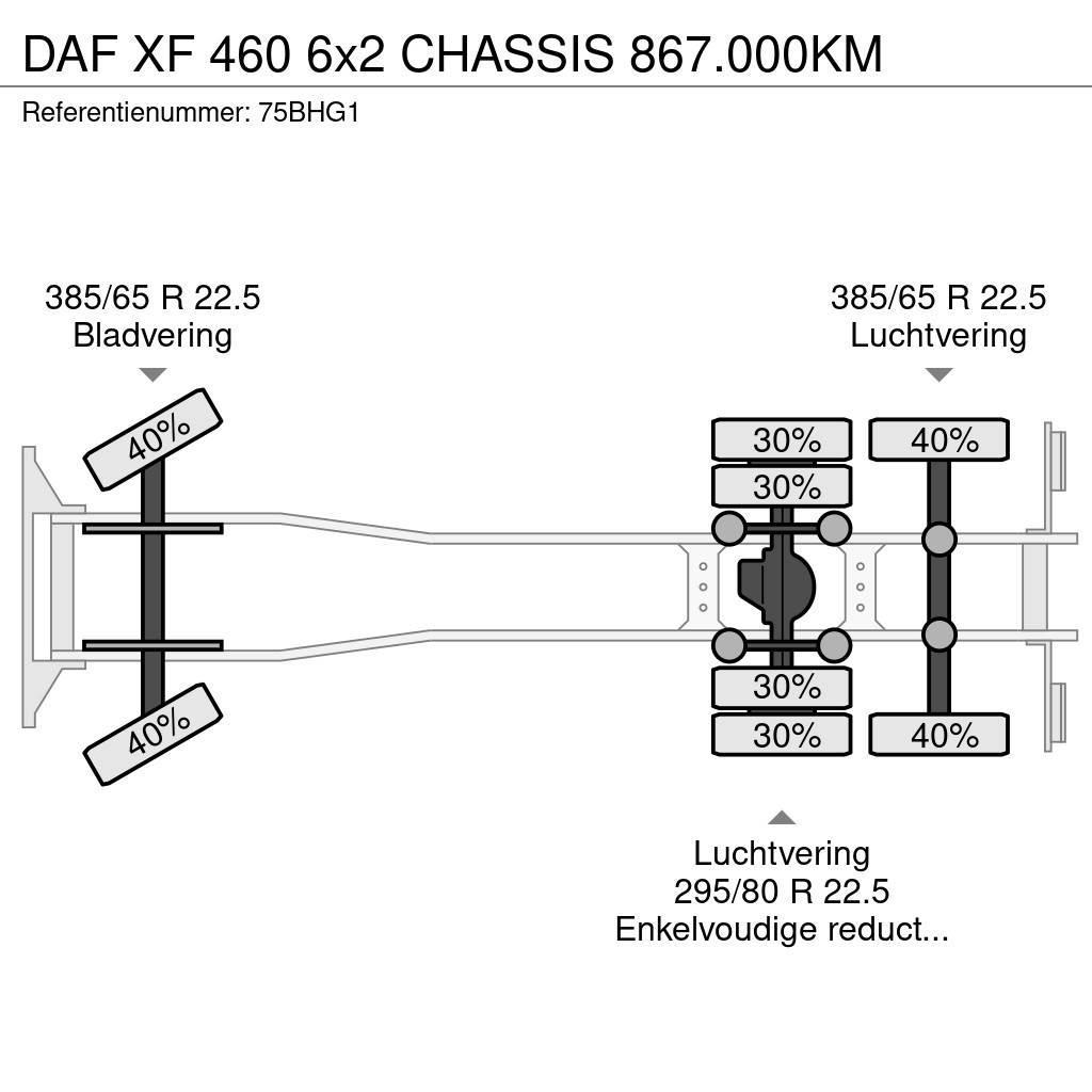 DAF XF 460 6x2 CHASSIS 867.000KM Važiuoklė su kabina