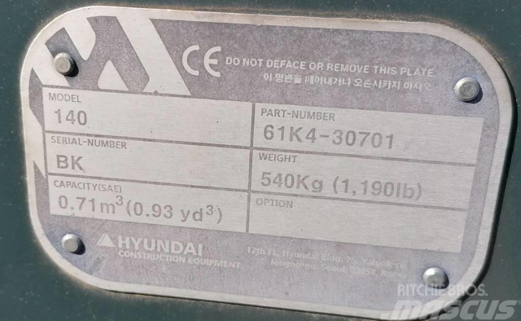 Hyundai 0.7m3_HX140 Kaušai