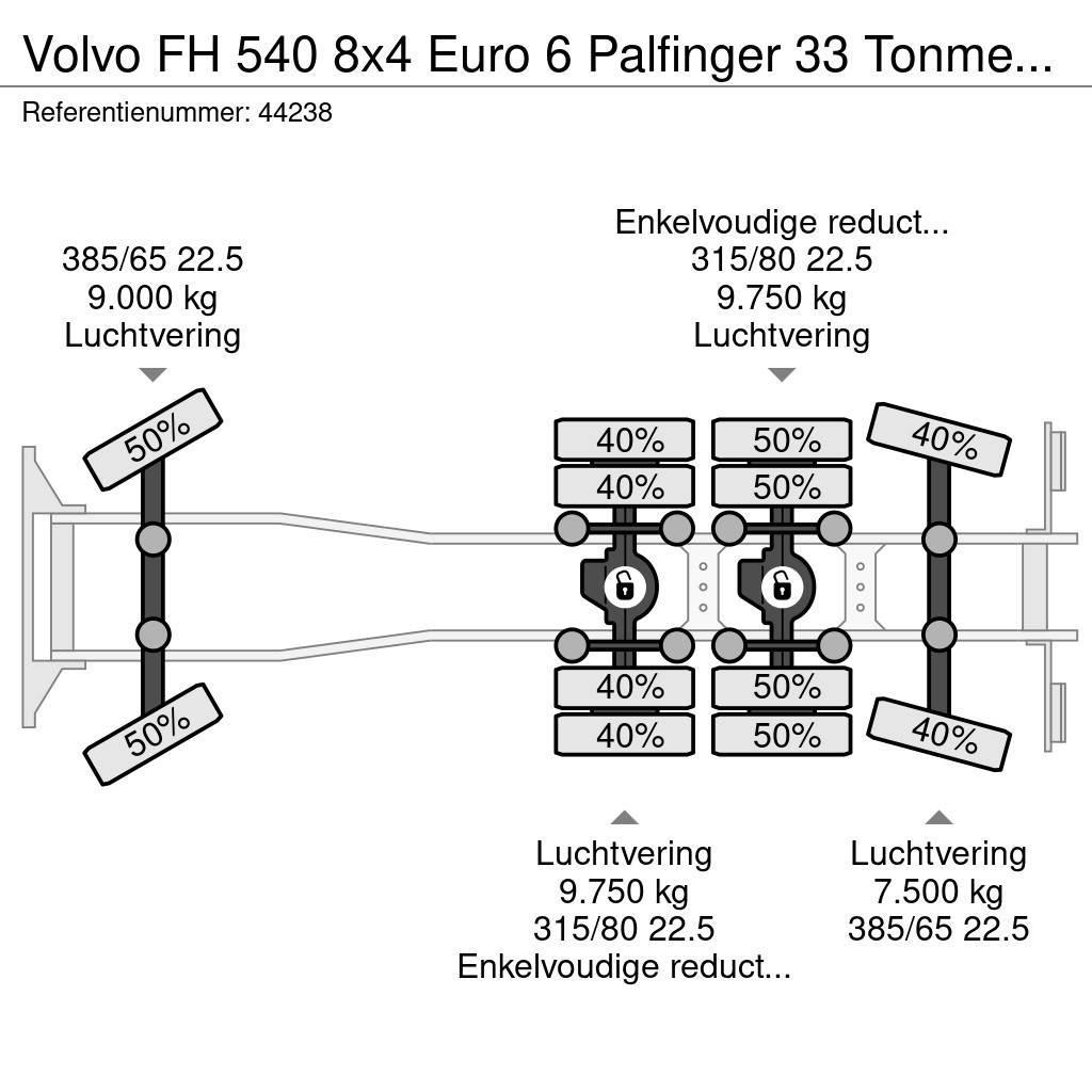 Volvo FH 540 8x4 Euro 6 Palfinger 33 Tonmeter laadkraan Visureigiai kranai