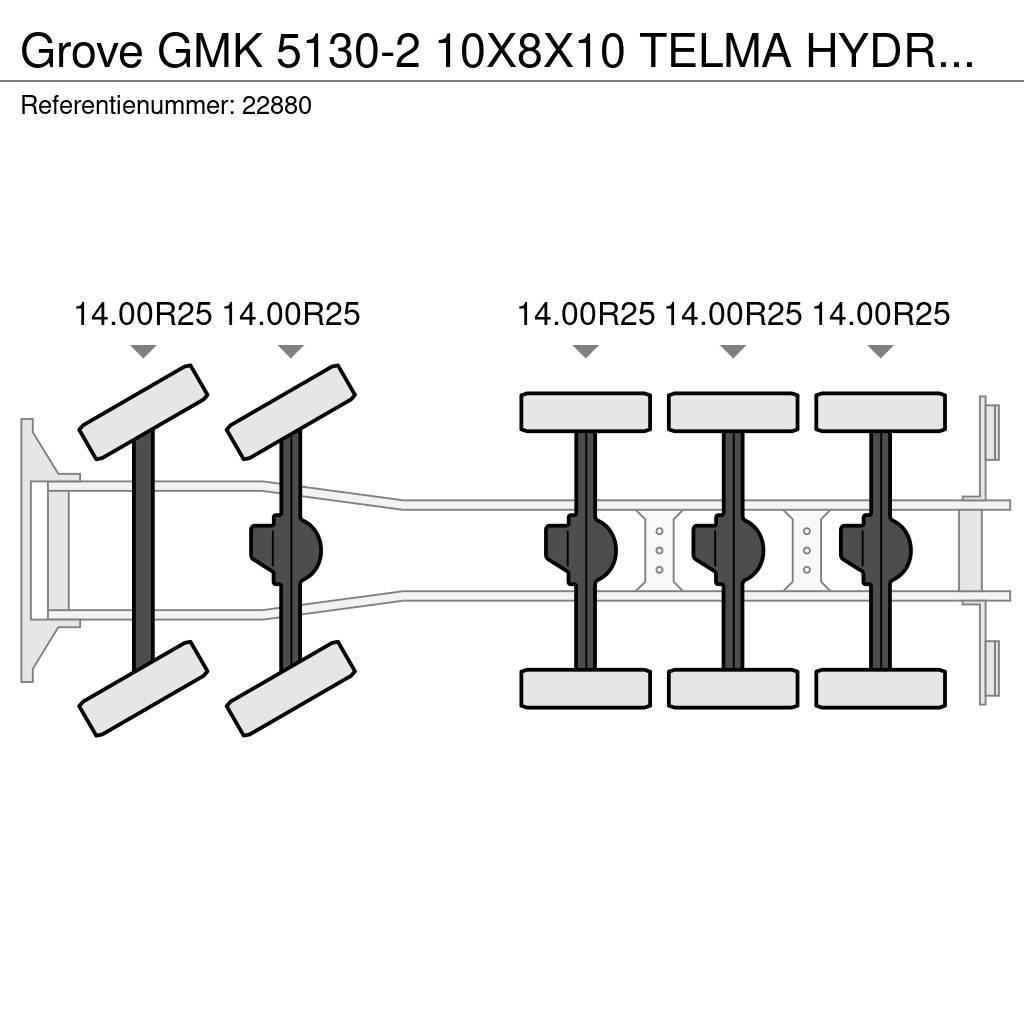 Grove GMK 5130-2 10X8X10 TELMA HYDRAULIC JIB Visureigiai kranai