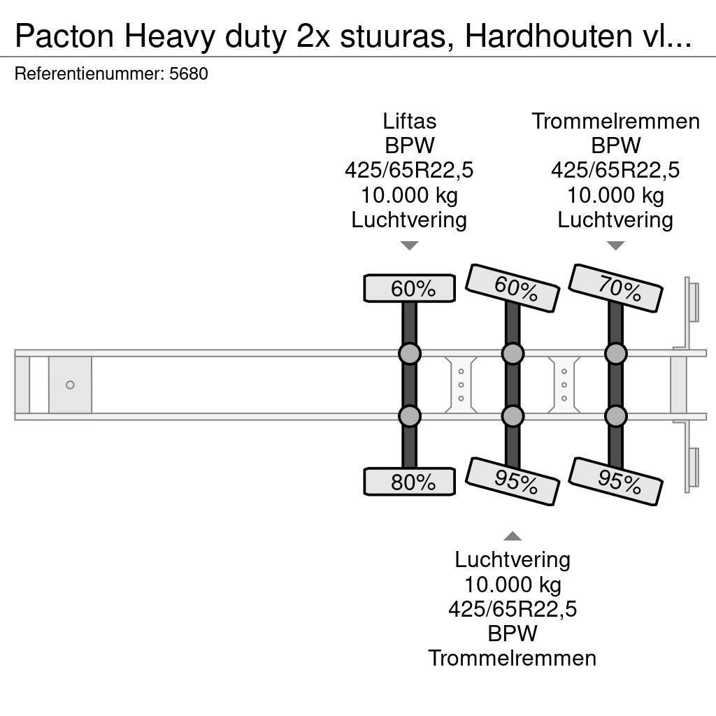 Pacton Heavy duty 2x stuuras, Hardhouten vloer, Ronggaten Bortinių sunkvežimių priekabos su nuleidžiamais bortais
