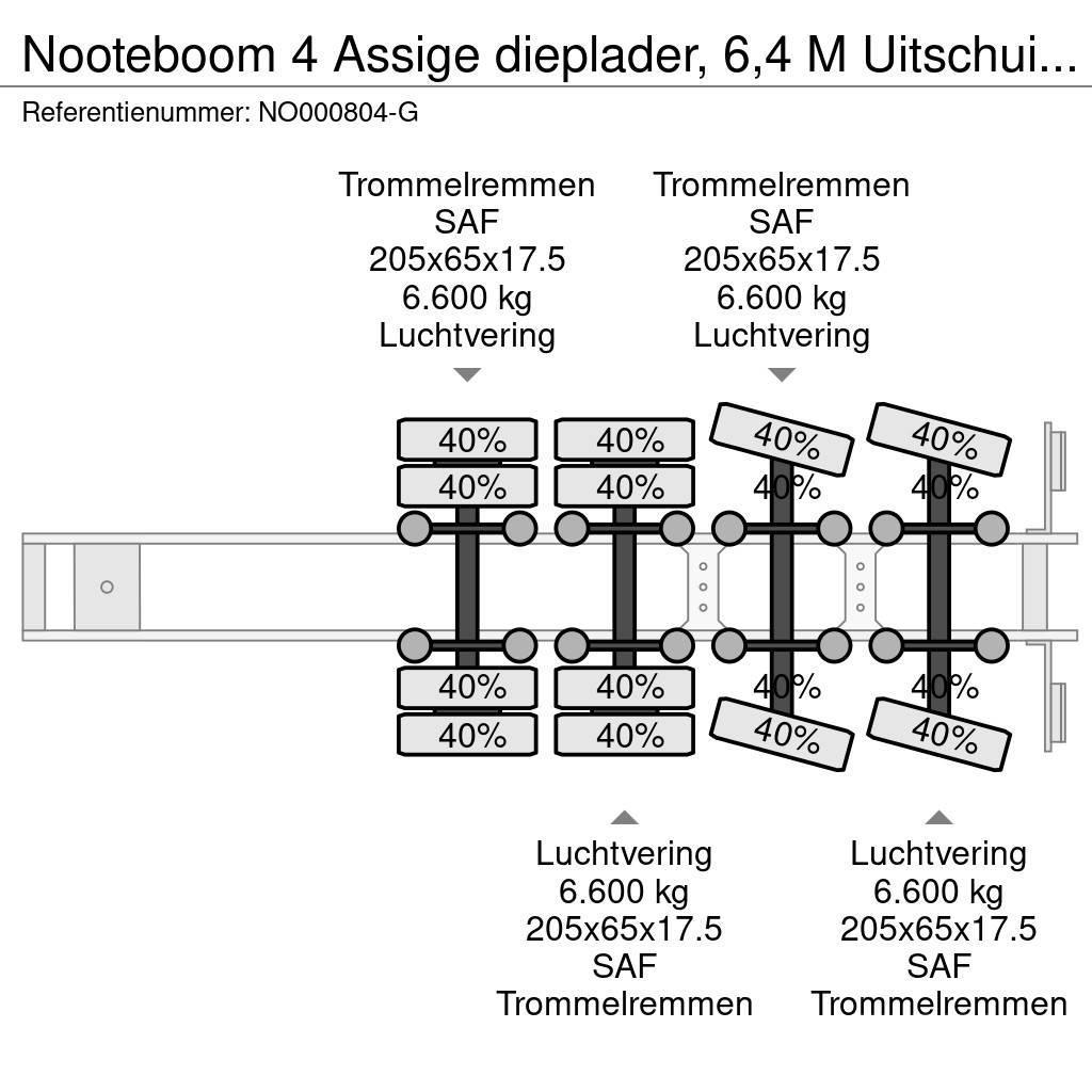 Nooteboom 4 Assige dieplader, 6,4 M Uitschuifbaar, laatste 2 Žemo iškrovimo puspriekabės
