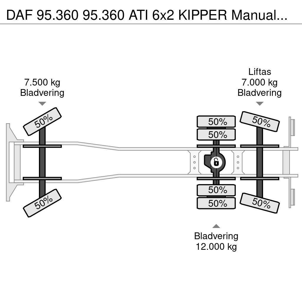 DAF 95.360 95.360 ATI 6x2 KIPPER Manualgetriebe Savivarčių priekabų vilkikai