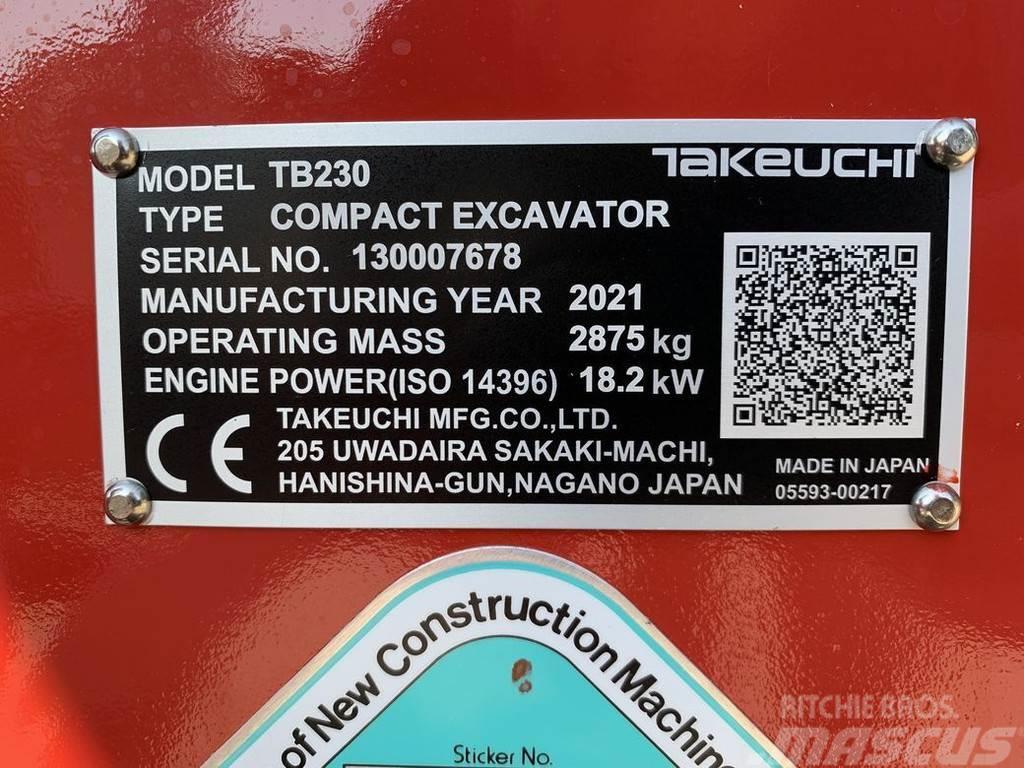 Takeuchi TB230 V3 Mini ekskavatoriai < 7 t