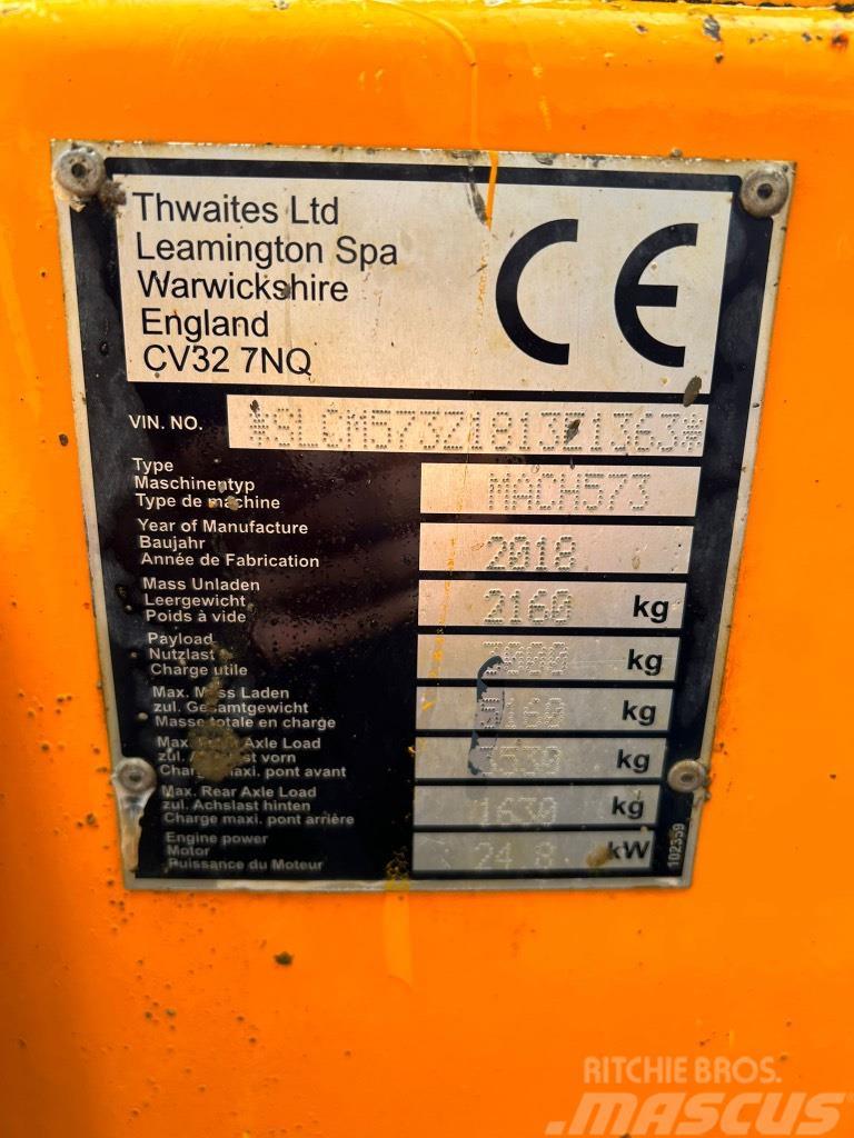 Thwaites 3 Tonne Swivel Skip Dumper MACH573 ton Statybiniai savivarčiai sunkvežimiai