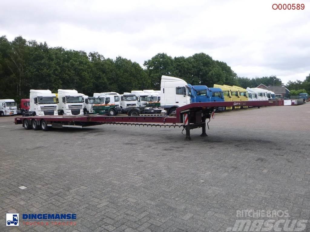 Nooteboom 3-axle semi-lowbed trailer extendable 14.5 m + ram Bortinių sunkvežimių priekabos su nuleidžiamais bortais