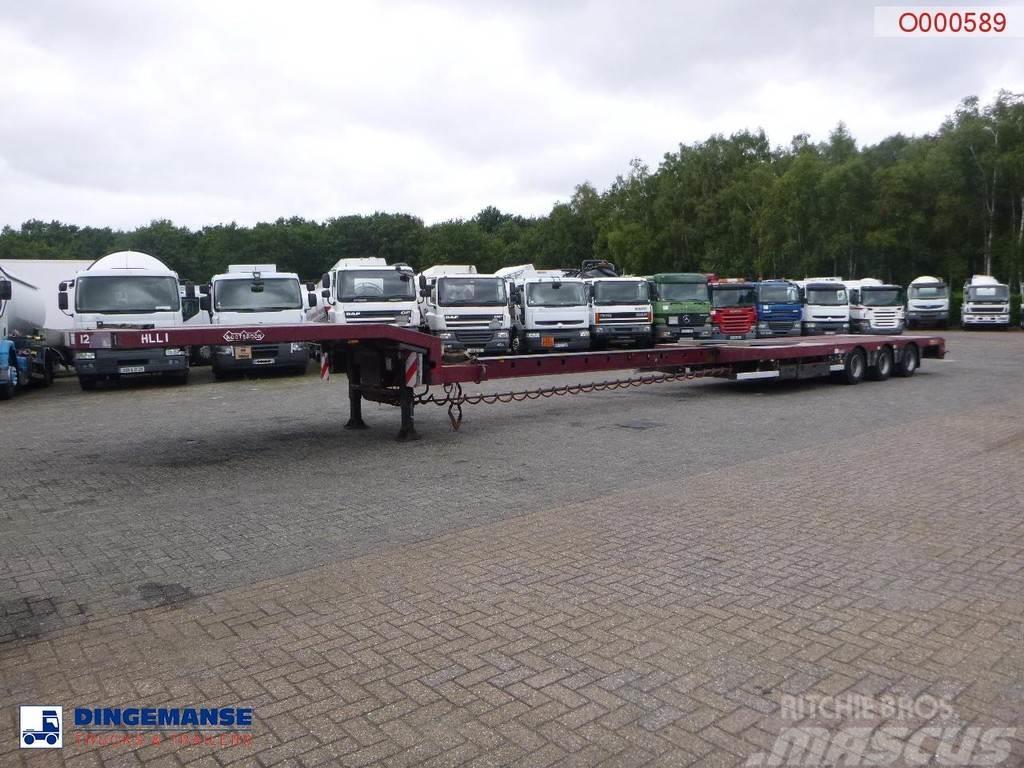 Nooteboom 3-axle semi-lowbed trailer extendable 14.5 m + ram Bortinių sunkvežimių priekabos su nuleidžiamais bortais
