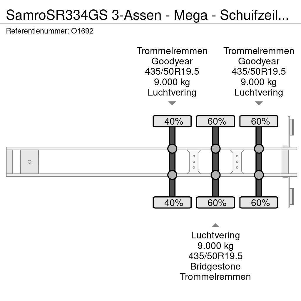 Samro SR334GS 3-Assen - Mega - Schuifzeilen - Trommelrem Tentinės puspriekabės