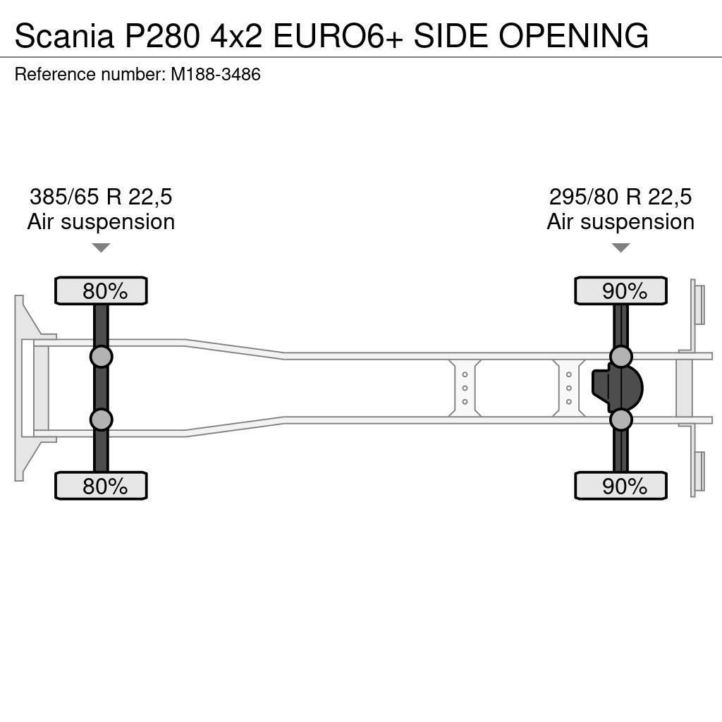 Scania P280 4x2 EURO6+ SIDE OPENING Sunkvežimiai su dengtu kėbulu