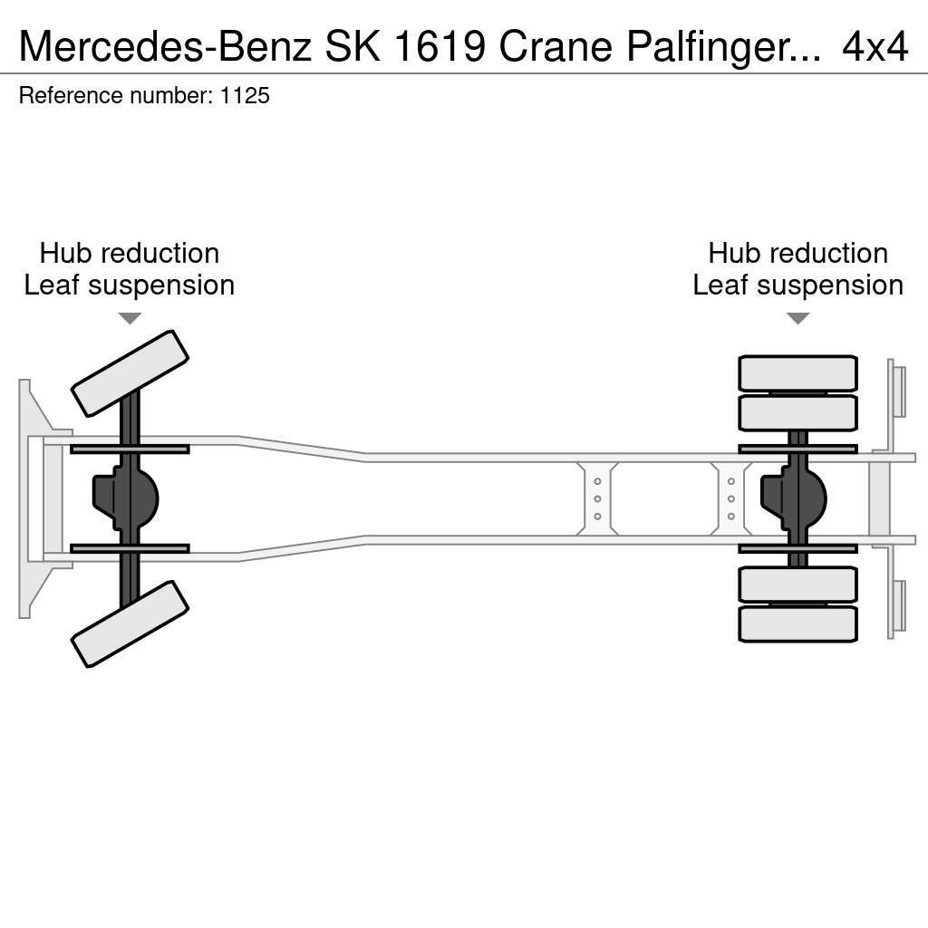 Mercedes-Benz SK 1619 Crane Palfinger PK17000LA Winch 4x4 V6 Big Visureigiai kranai
