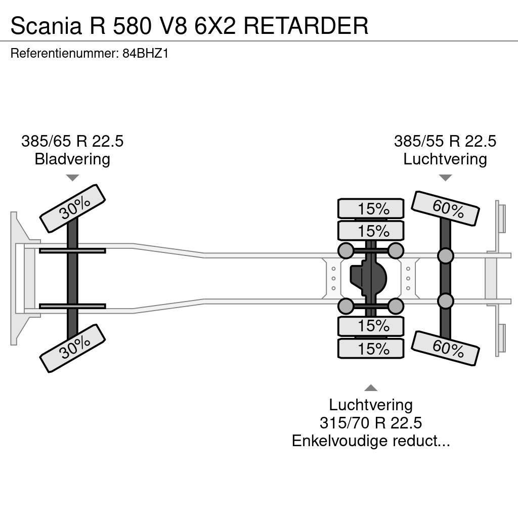 Scania R 580 V8 6X2 RETARDER Važiuoklė su kabina
