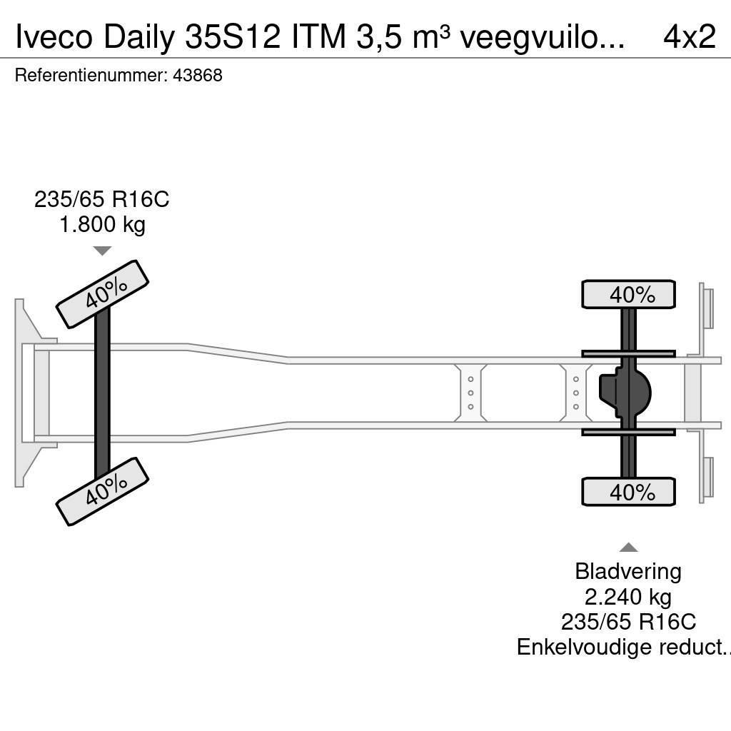Iveco Daily 35S12 ITM 3,5 m³ veegvuilopbouw Šiukšliavežės