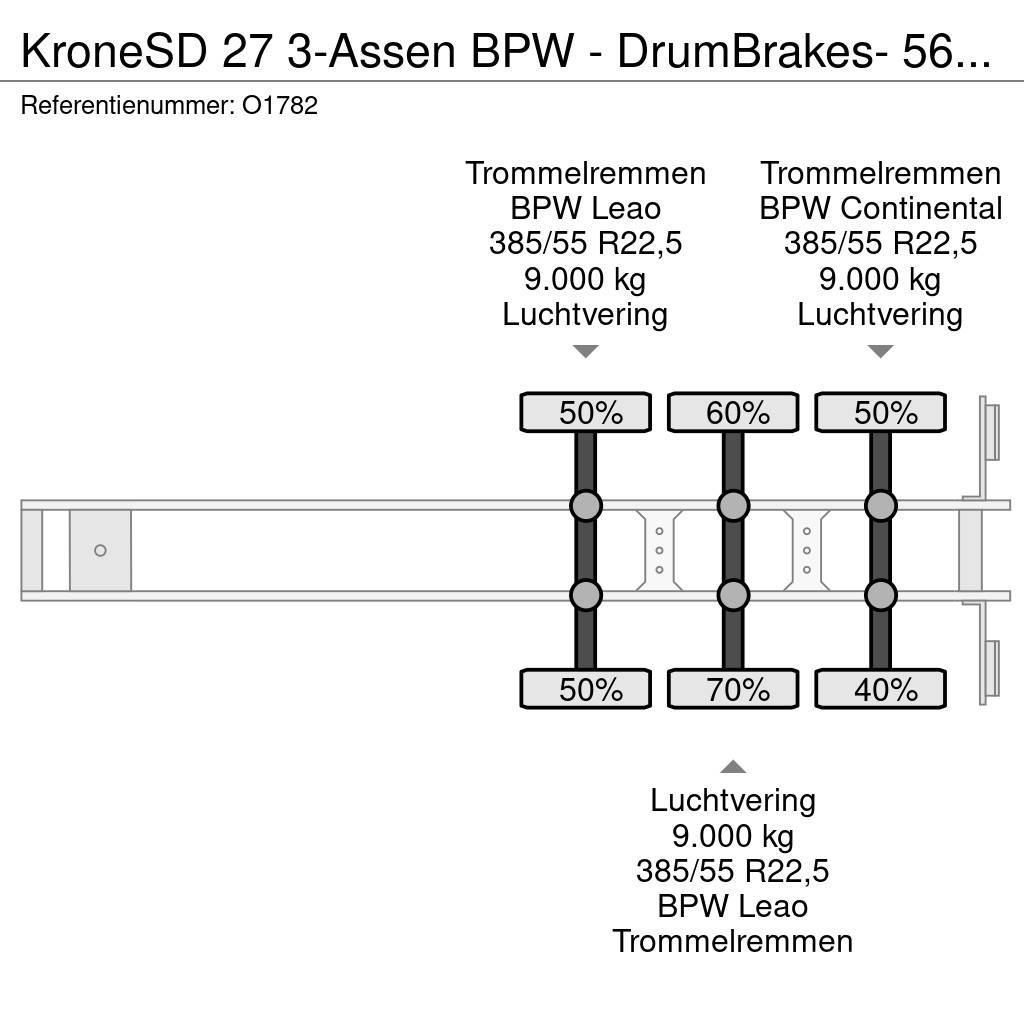 Krone SD 27 3-Assen BPW - DrumBrakes- 5640kg - All Sorts Konteinerių puspriekabės