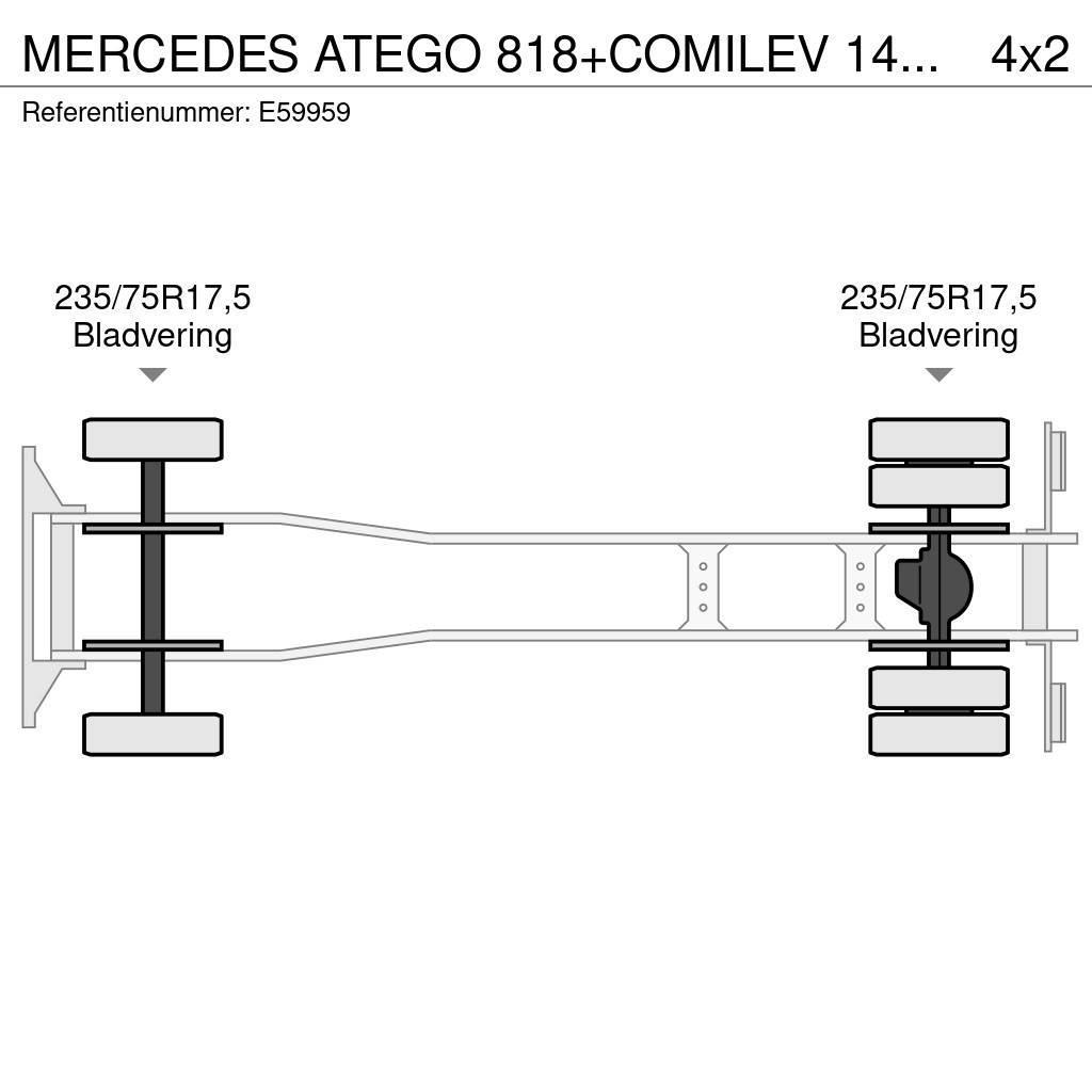 Mercedes-Benz ATEGO 818+COMILEV 140 TPC Ant vilkikų montuojamos kėlimo platformos