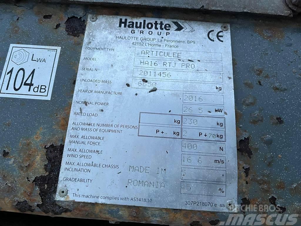 Haulotte Articulee HA16RTJ PRO BOOM 16 m / RATED LOAD 230 k Kiti keltuvai ir platformos