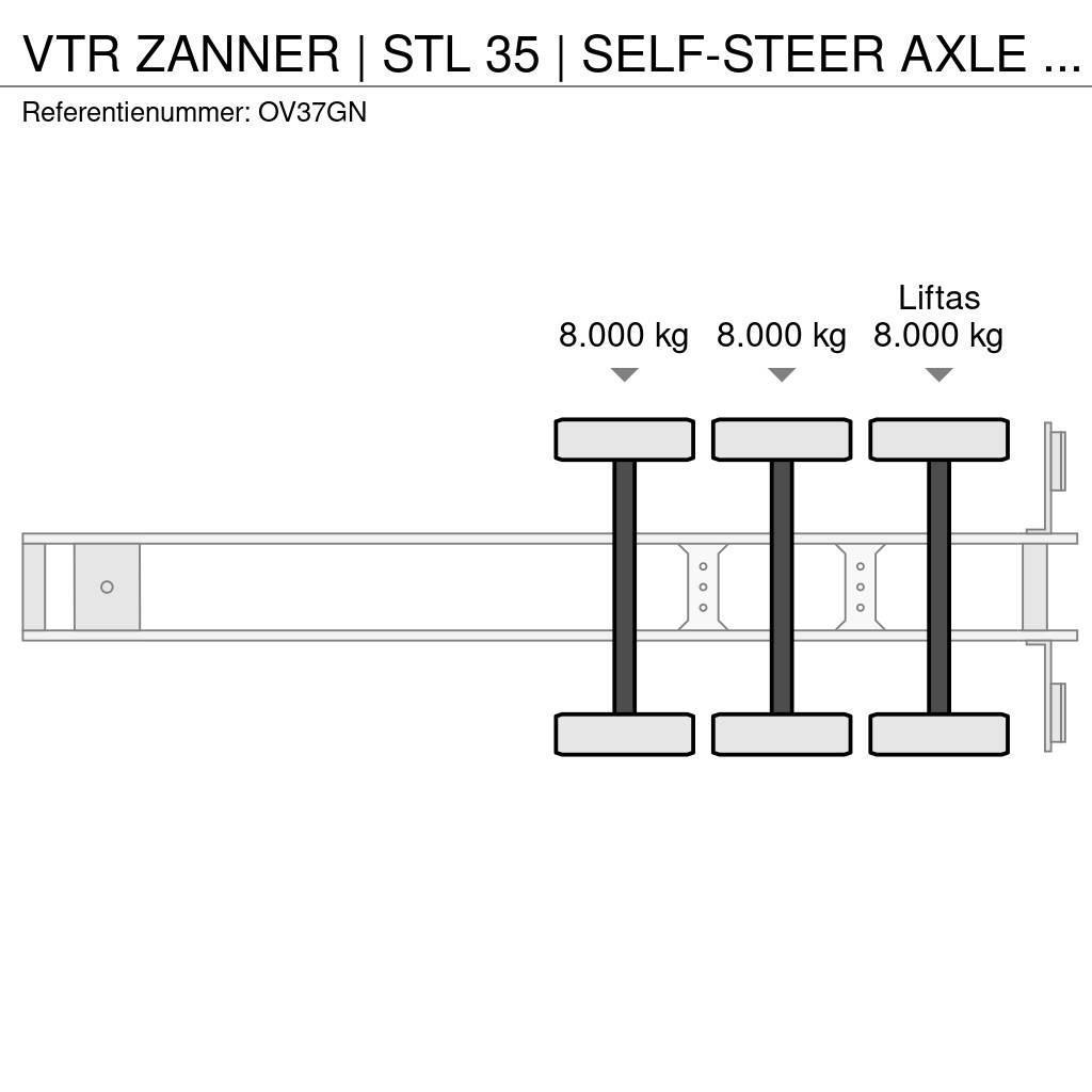  VTR ZANNER | STL 35 | SELF-STEER AXLE | RAMPS | GA Autovežių puspriekabės