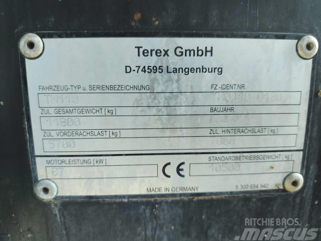 Terex TW 110  LIEBHERR CATERPILLAR Ratiniai ekskavatoriai