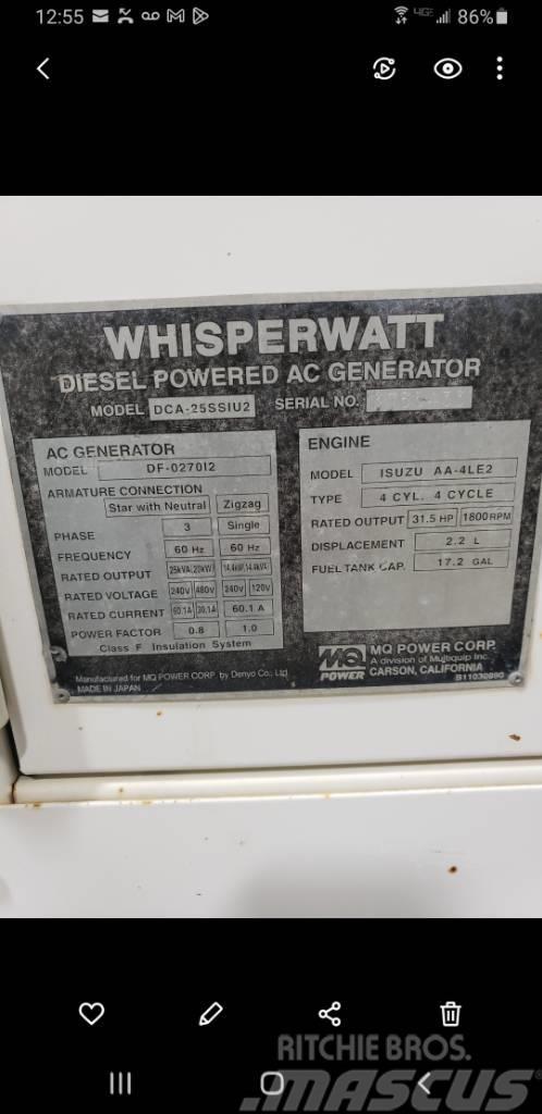 Whisperwatt Diesel Powered AC Generator DF-027012 Dyzeliniai generatoriai