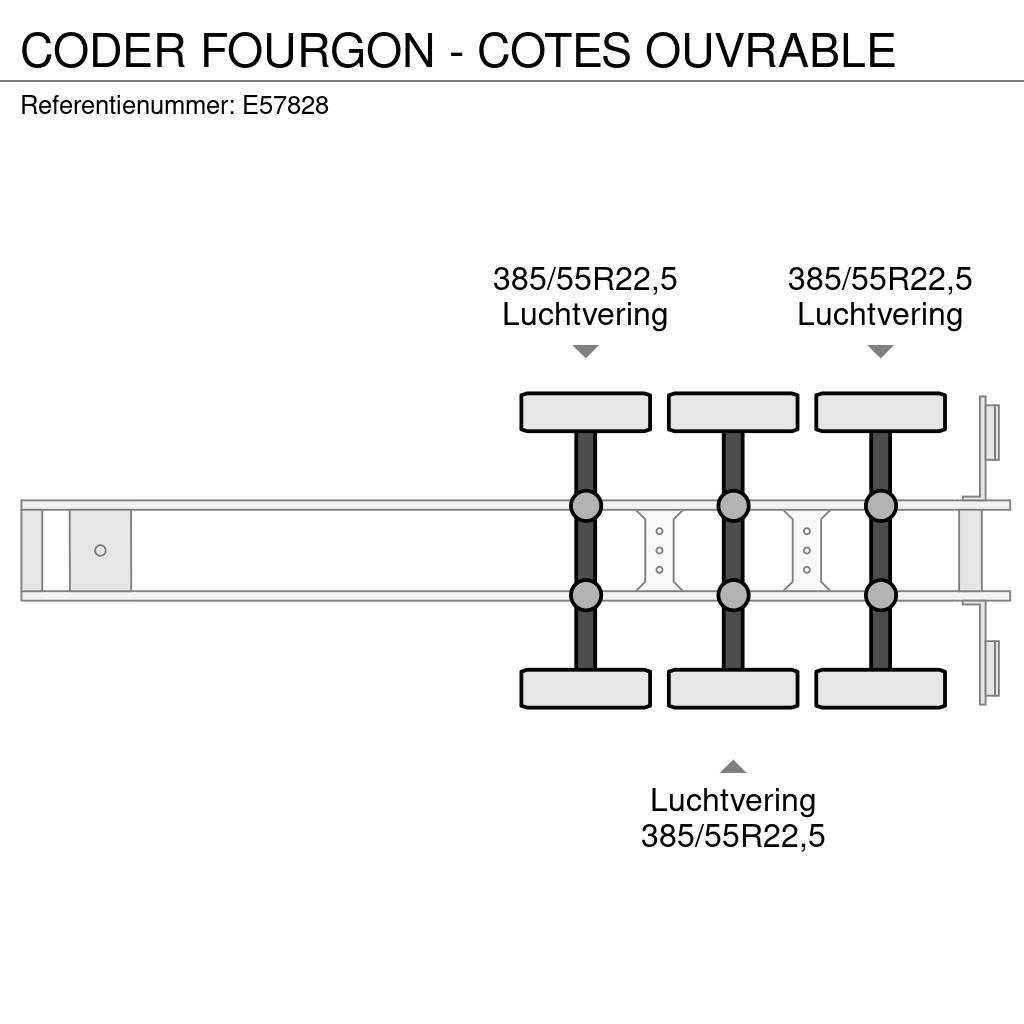 Coder FOURGON - COTES OUVRABLE Dengtos puspriekabės