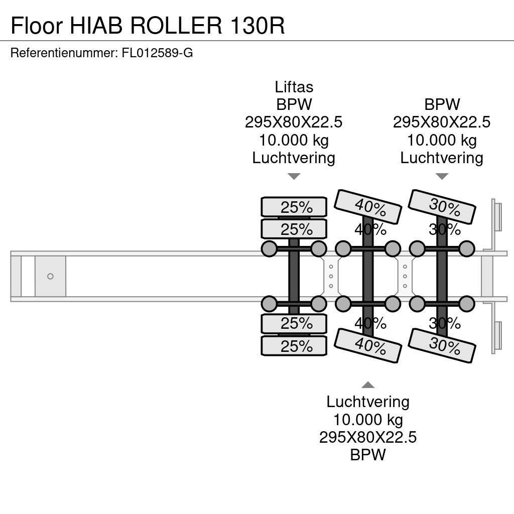 Floor HIAB ROLLER 130R Bortinių sunkvežimių priekabos su nuleidžiamais bortais