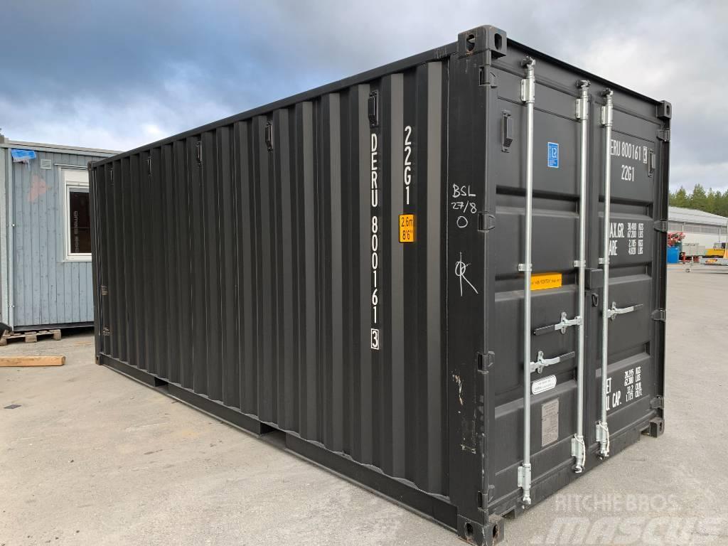  Sjöfartscontainer 20fot ny svart isolerad med el Specialūs konteineriai