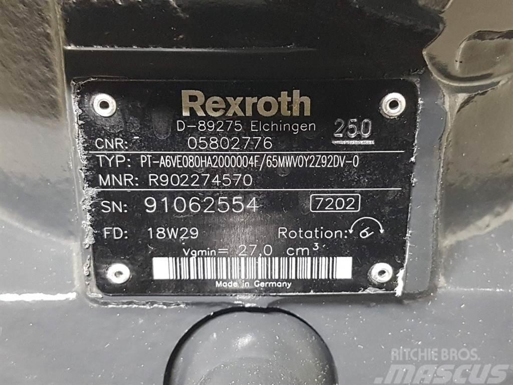 Bomag 05802776-Rexroth A6VE080HA-Drive motor/Fahrmotor Hidraulikos įrenginiai