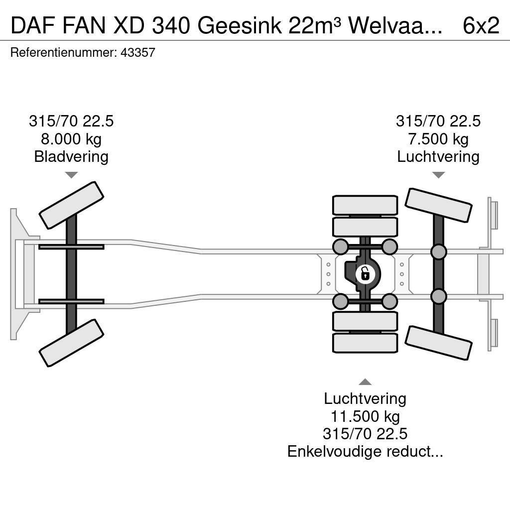 DAF FAN XD 340 Geesink 22m³ Welvaarts weighing system Šiukšliavežės